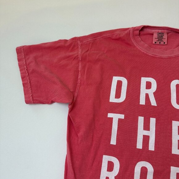 Comfort Colors Shirt Womens Medium Red Drop The Rope Graphic Tee Cotton Slogan - Picture 5 of 9